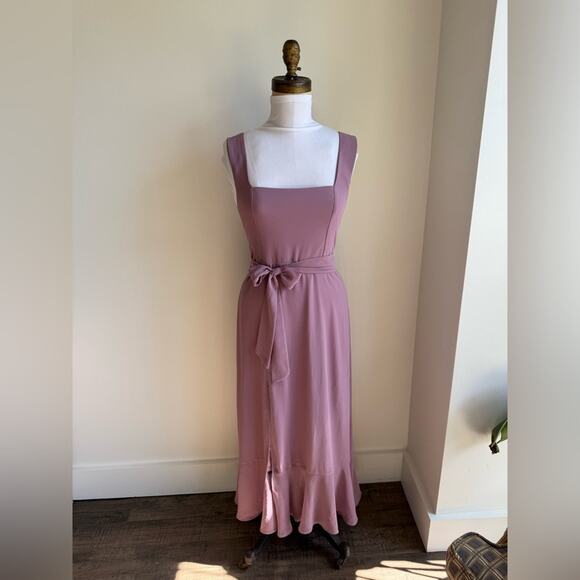 SHOW ME YOUR MUMU CLAIRE MIDI DRESS ANTIQUE ROSE SIDE SLIT SIZE XS - Picture 3 of 10